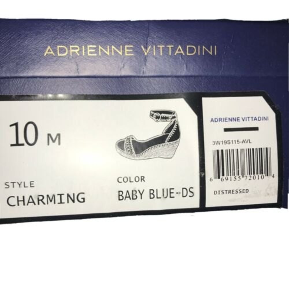 Adrienne Vittadini Womens Charming Espadrille Wedge Sandals Metal Studs Size 10M - Picture 8 of 9